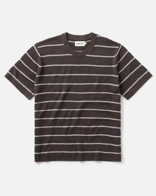 The Brody Sweater Tee in Espresso Stripe