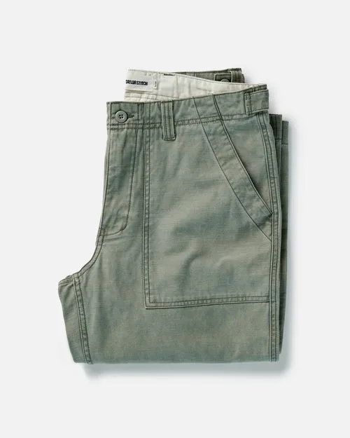 The Surplus Pant in Field Olive Reverse Sateen