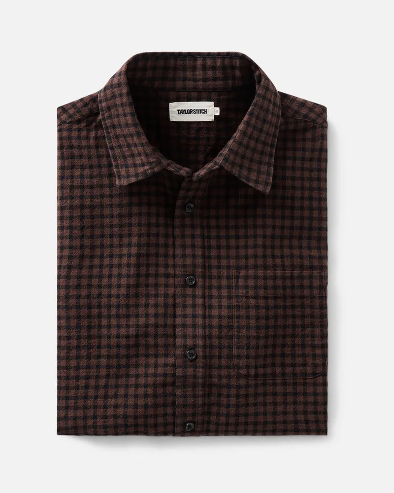 The California Shirt in Black Cherry Gingham