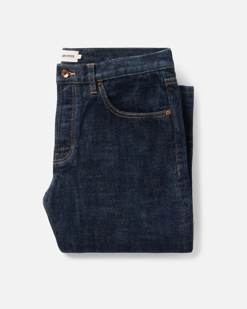 The Straight Jean in Rinsed Organic Selvedge