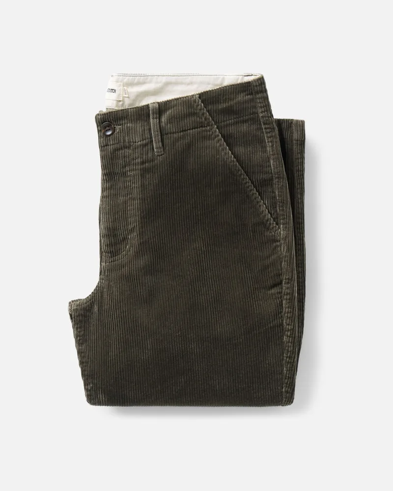 The Carnegie Pant in Smoked Olive Corduroy