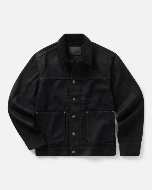 The Ryder Jacket in Rinsed Black Organic Selvedge