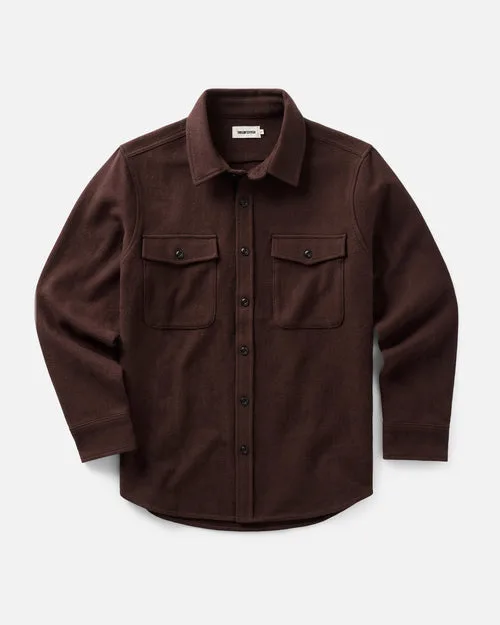 The Maritime Shirt Jacket in Burgundy Moleskin Twill