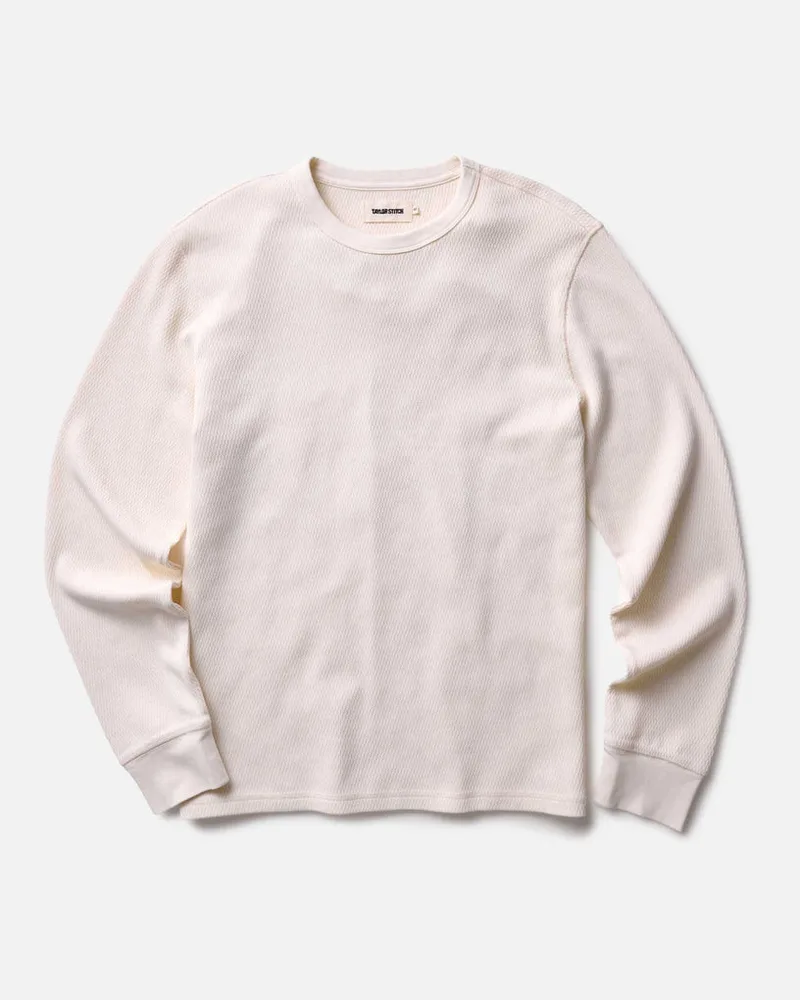 The Organic Cotton Crew in Vintage White Waffle