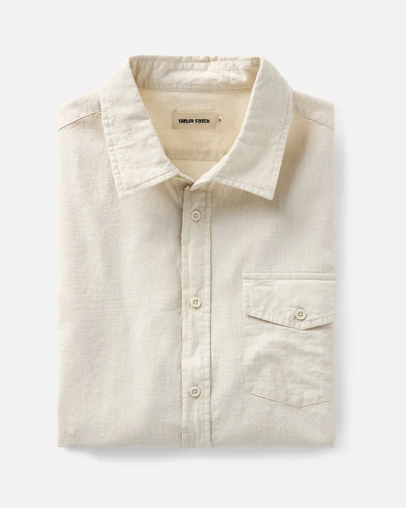 The Quincy Shirt in Vintage White Slub