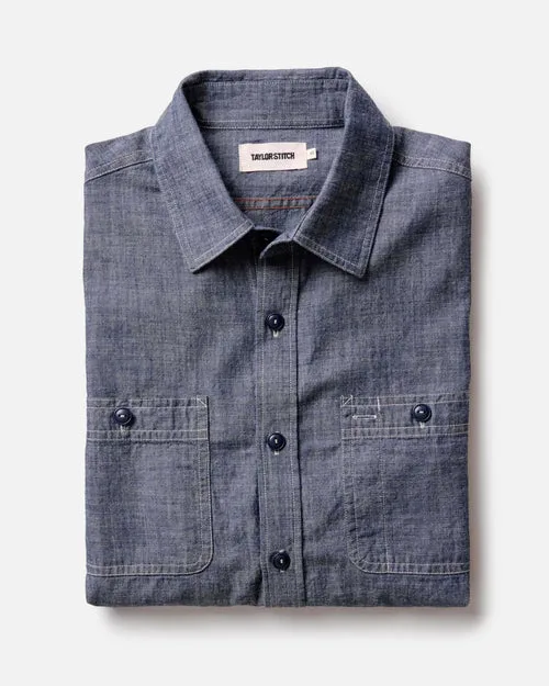The Foundry Shirt in Rinsed Indigo Chambray
