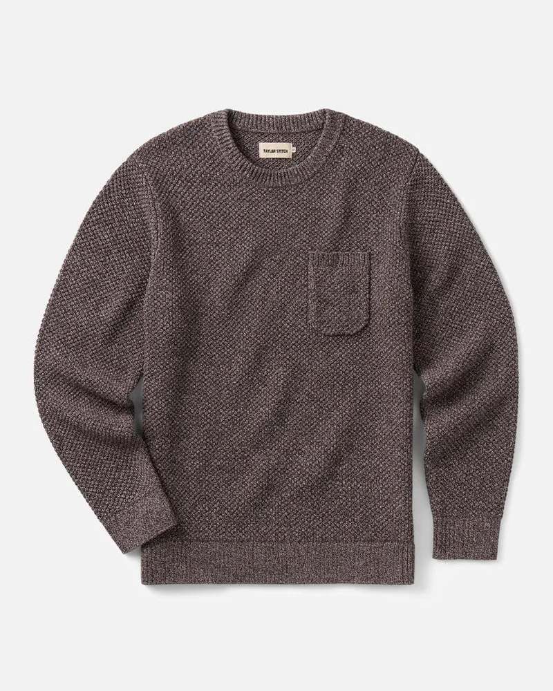 The Crawford Crew Sweater in Burgundy Twist