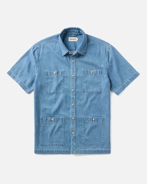 The Gulf Shirt in Washed Indigo Twill