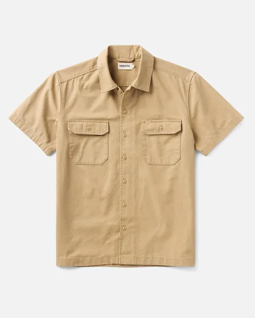 The Short Sleeve Mechanic Shirt in Khaki Ripstop