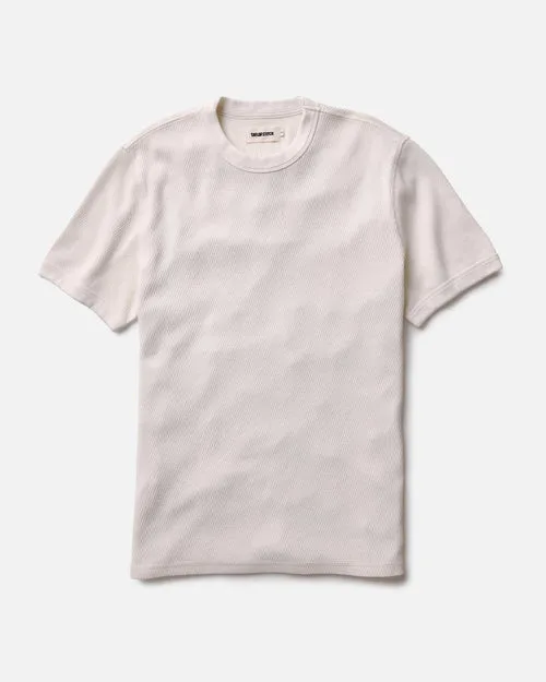 The Organic Cotton Short Sleeve Crew in Vintage White Waffle
