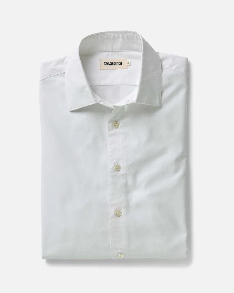 The Hyde Shirt in White Pinpoint Oxford