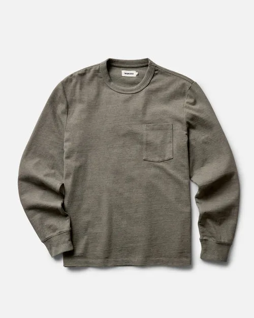 The Long Sleeve Shop Tee in Army Twist