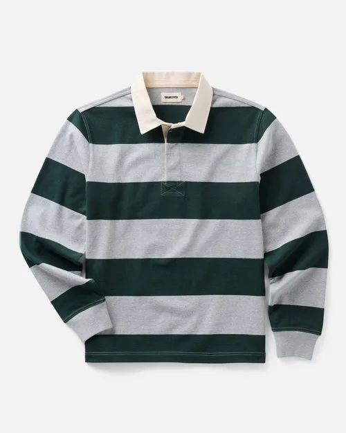 The Rugby Shirt in Dark Forest Stripe