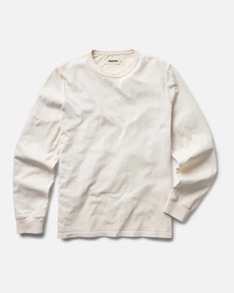 The Organic Cotton Long Sleeve Tee in Vintage White