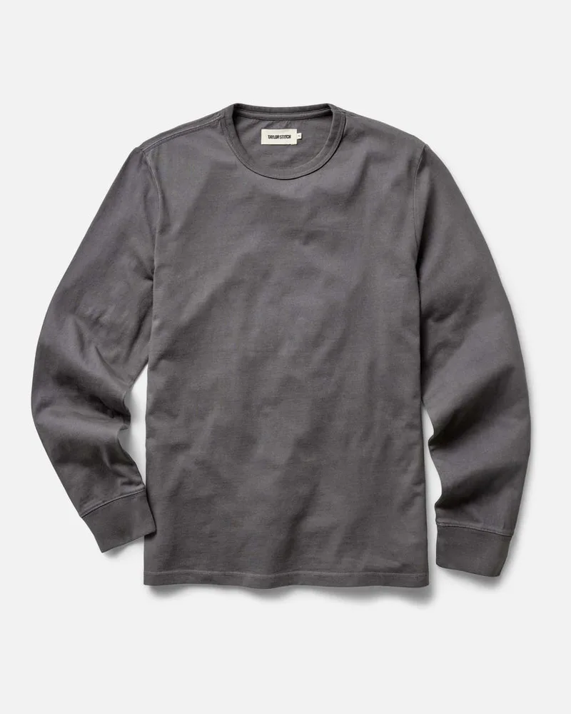 The Organic Cotton Long Sleeve Tee in Faded Black