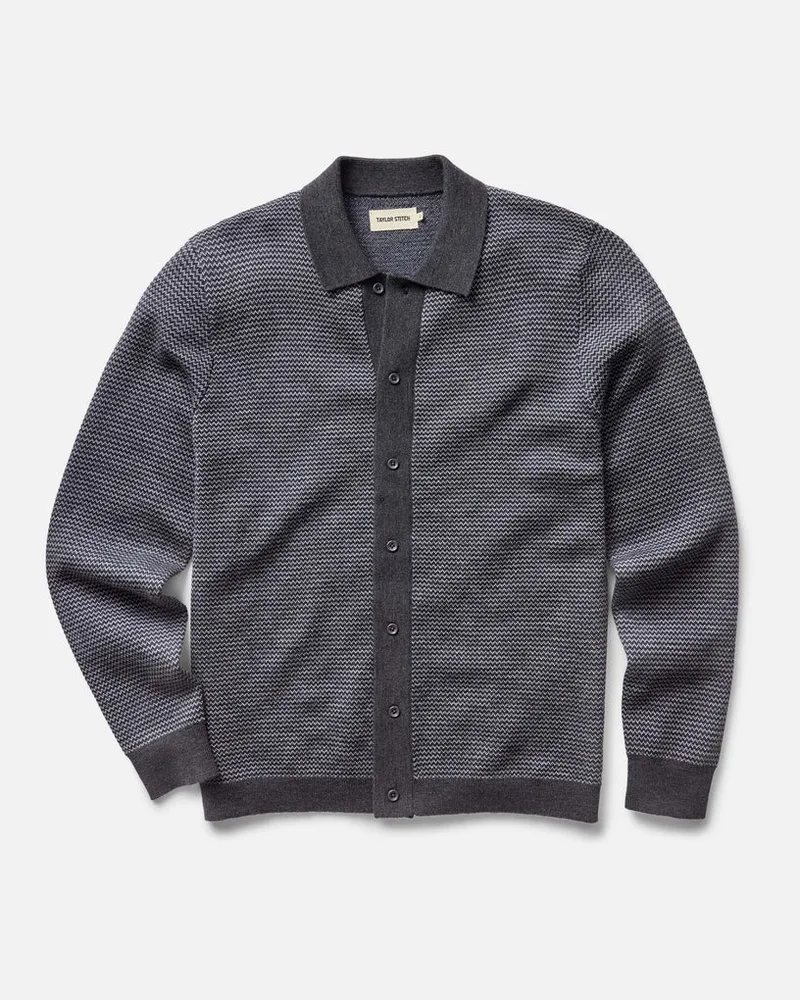 The Nichols Polo in Navy Birdseye Merino