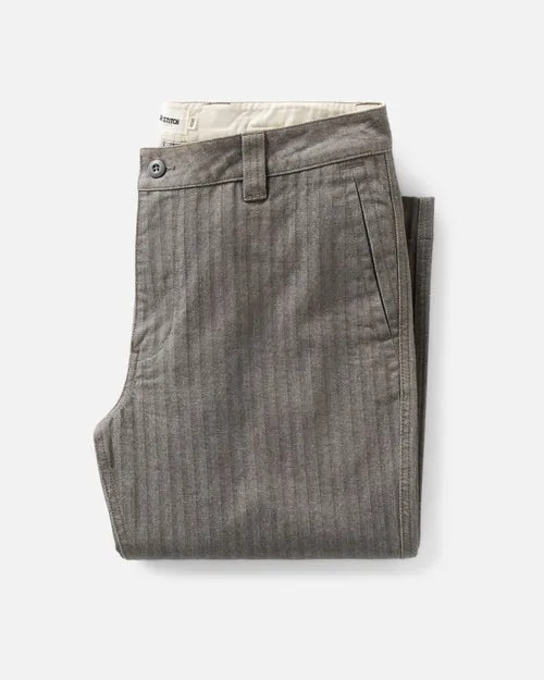 The Emlen Pant in Smoked Olive Herringbone