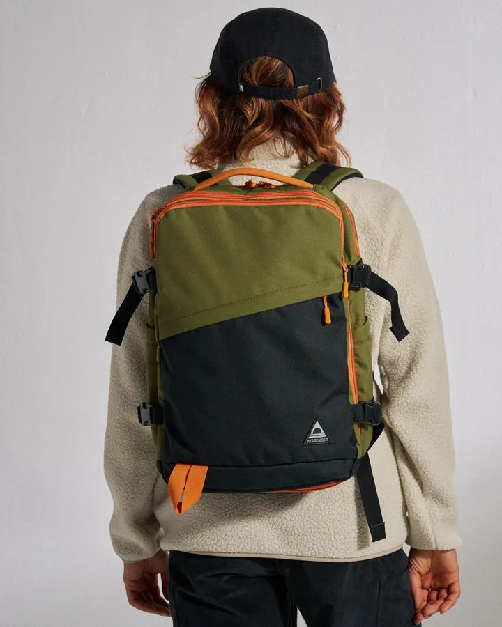 Boondocker Recycled Expandable Travel Pack Black Khaki