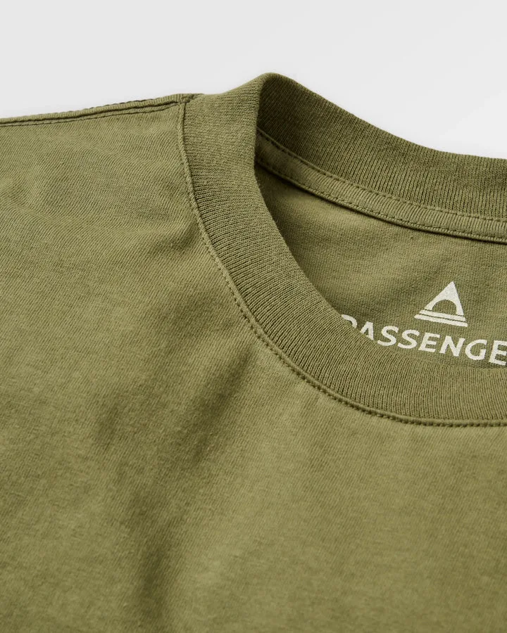 Laidback Recycled Cotton Relaxed Fit T Shirt Khaki