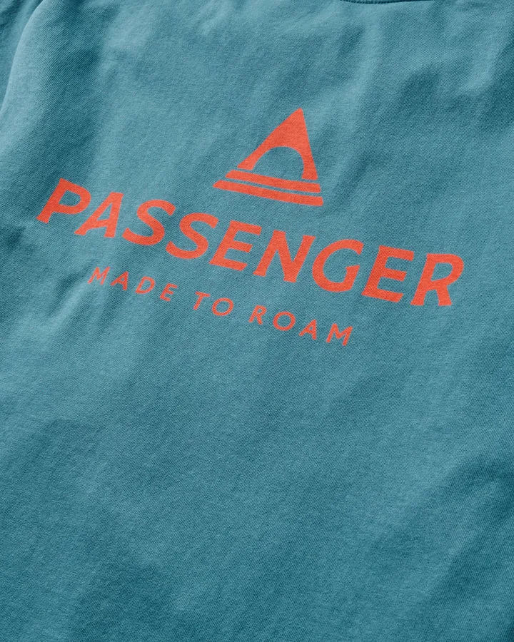 Passenger Recycled Cotton T Shirt Blue Steel