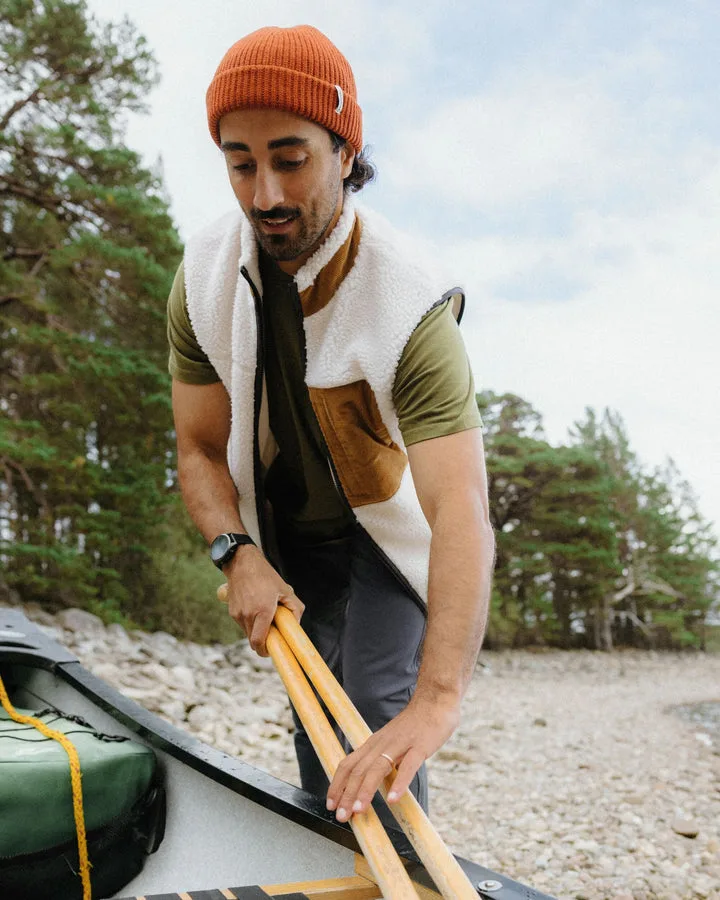 Trekker Recycled Deep Pile Sherpa Vest Warm Ivory