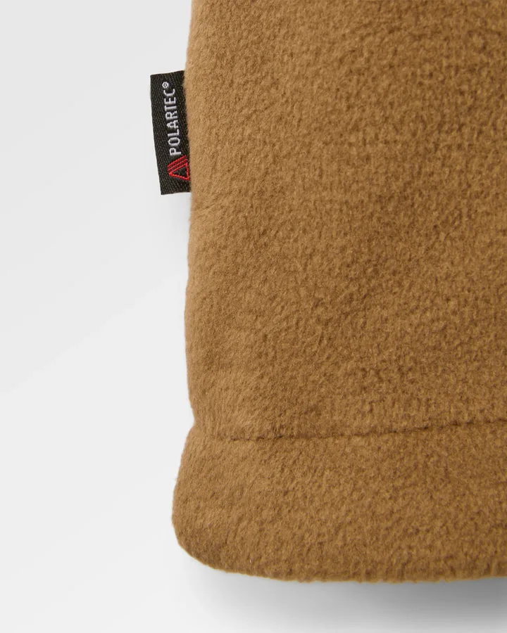 Woodland Hoodless 1 2 Zip Recycled Polar Fleece Caramel Blue Steel