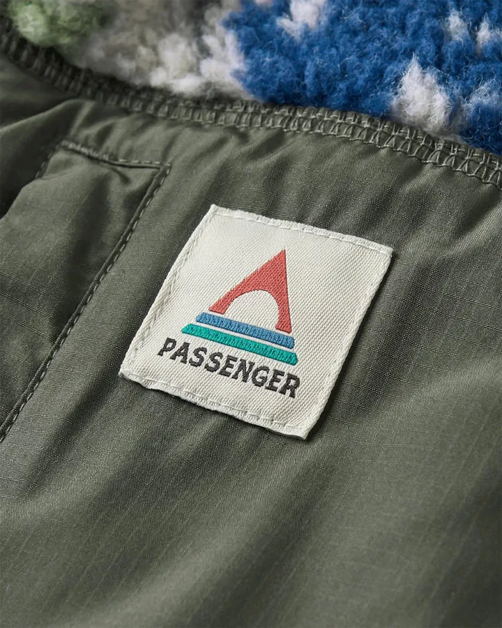 Offroad Recycled Sherpa 1 2 Zip Fleece Abstract Strata Green