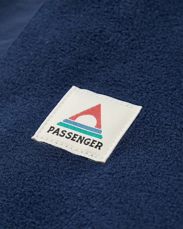 Woodland Hoodless 2 0 1 2 Zip Recycled Polar Fleece Rich Navy Dark Denim