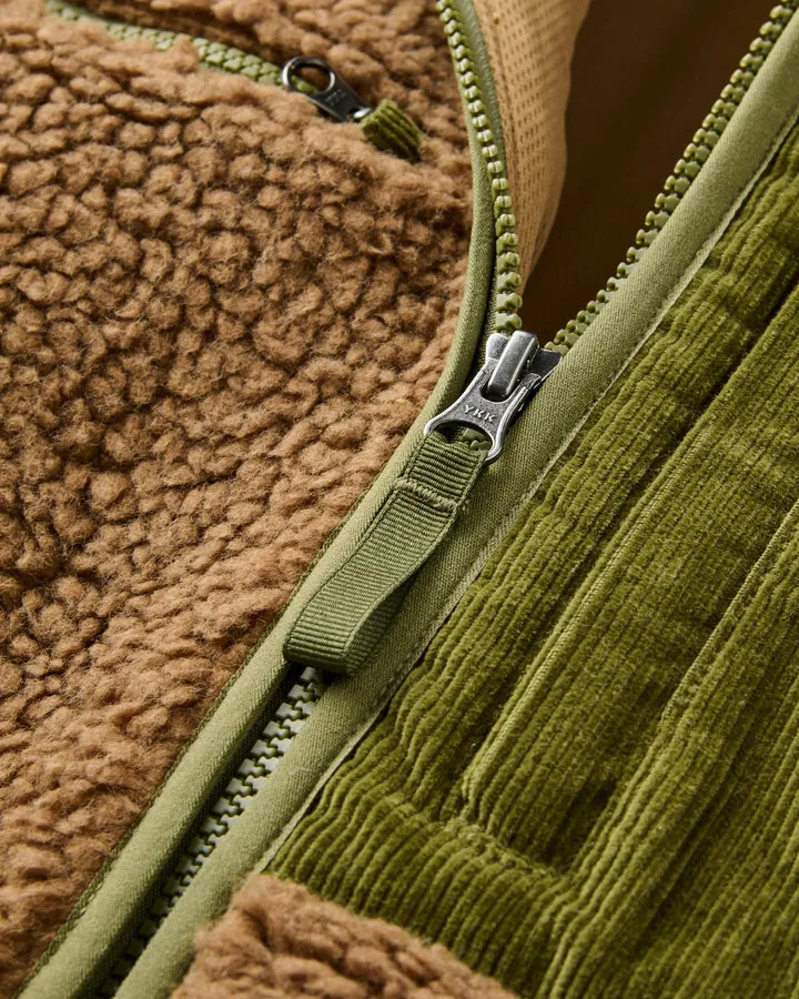 Trekker Recycled Hooded Deep Pile Sherpa Jacket Caramel