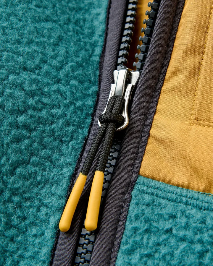 Offgrid Recycled Full Zip Hoodless Sherpa Fleece Deep Ocean