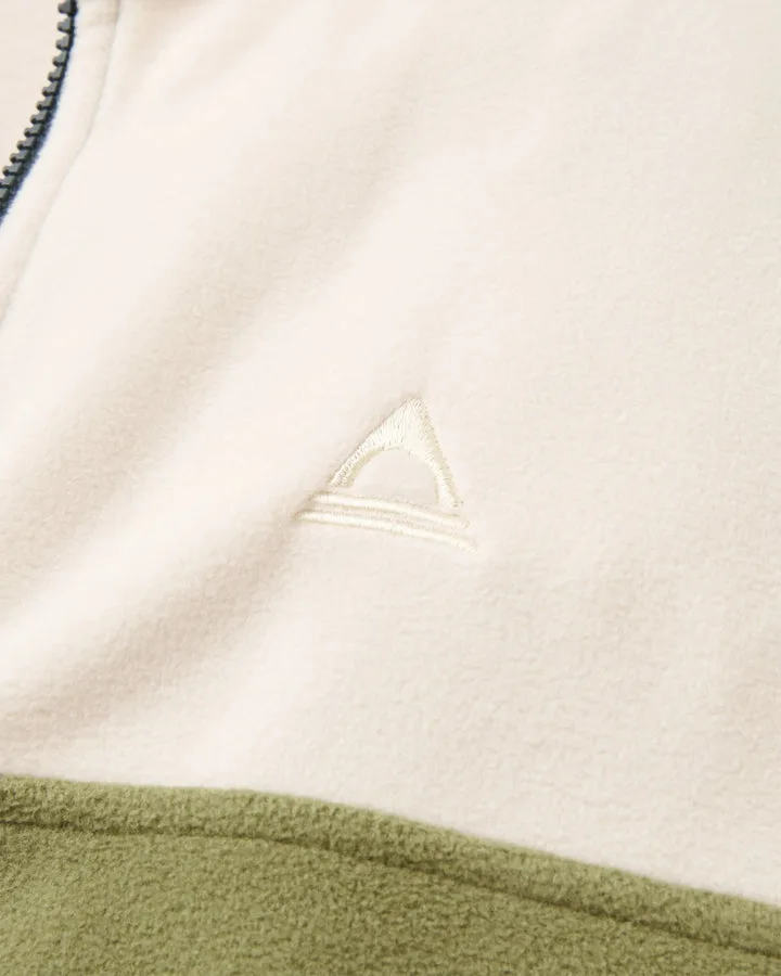 Set Off Recycled Full Zip Polar Fleece Oatmeal Khaki