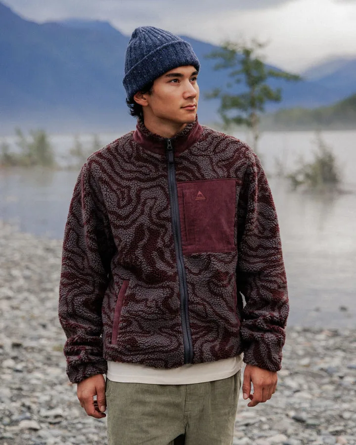 Trekker V2 Recycled Deep Pile Sherpa Fleece Strata Swirl Brambleberry