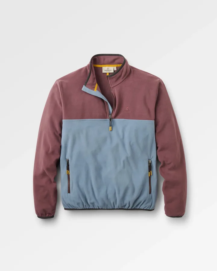 Set Off Recycled Polar 1 4 Zip Fleece V2 Brambleberry Stormy Blue