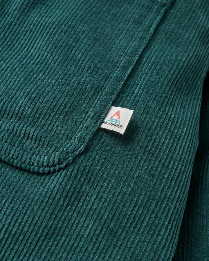 Kodiak 2 0 Sherpa Lined Cord Overshirt Dark Fern