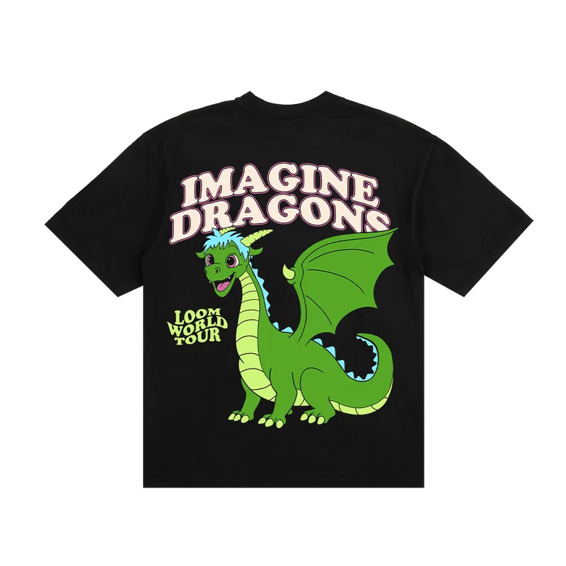Black Cartoon Dragon Tee