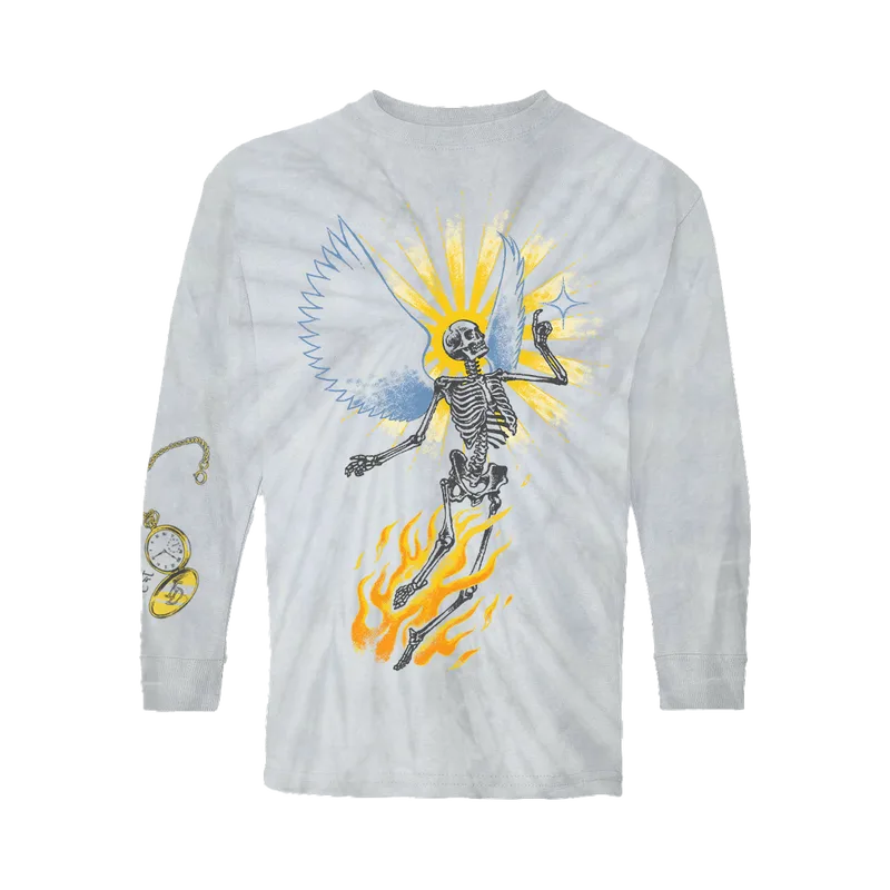 Its Time Grey Tie Dye Youth Long Sleeve
