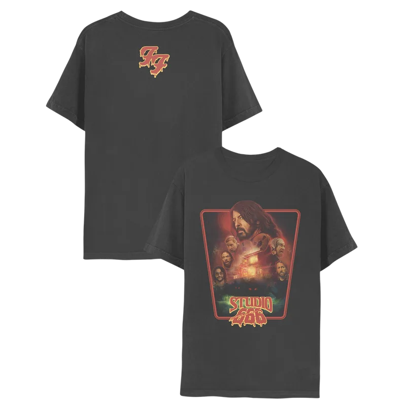 666 Retro Tee Charcoal