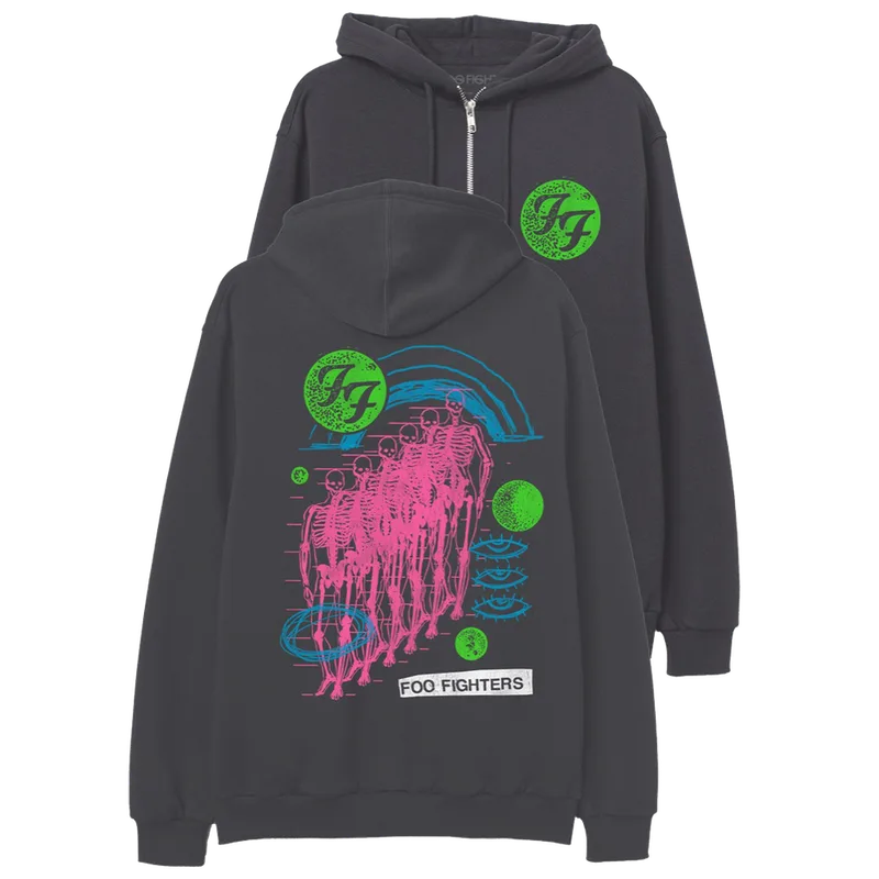 Retro Skeleton Zip Hoodie
