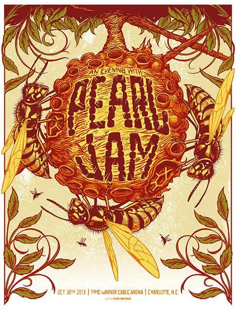 2013 Pearl Jam Charlotte, NC 10/30 Event Poster - Auction
