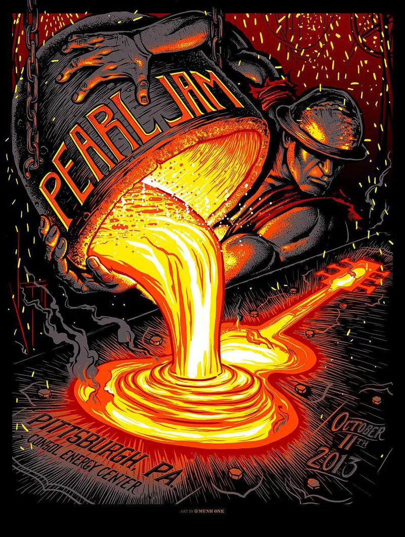 2013 Pearl Jam Pittsburgh 10/11 Poster - Auction