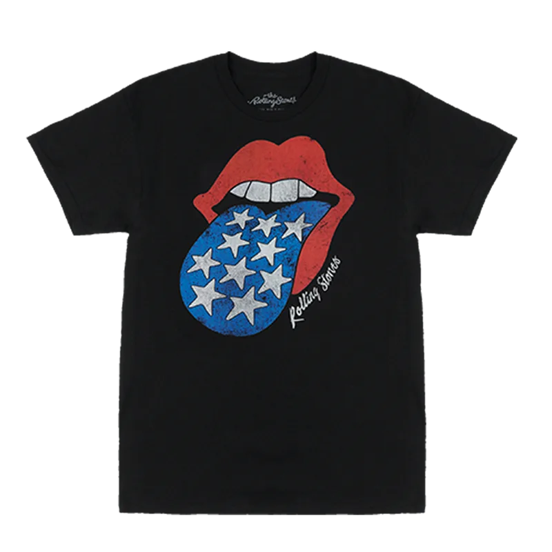 Americana Tongue Unisex Black T Shirt