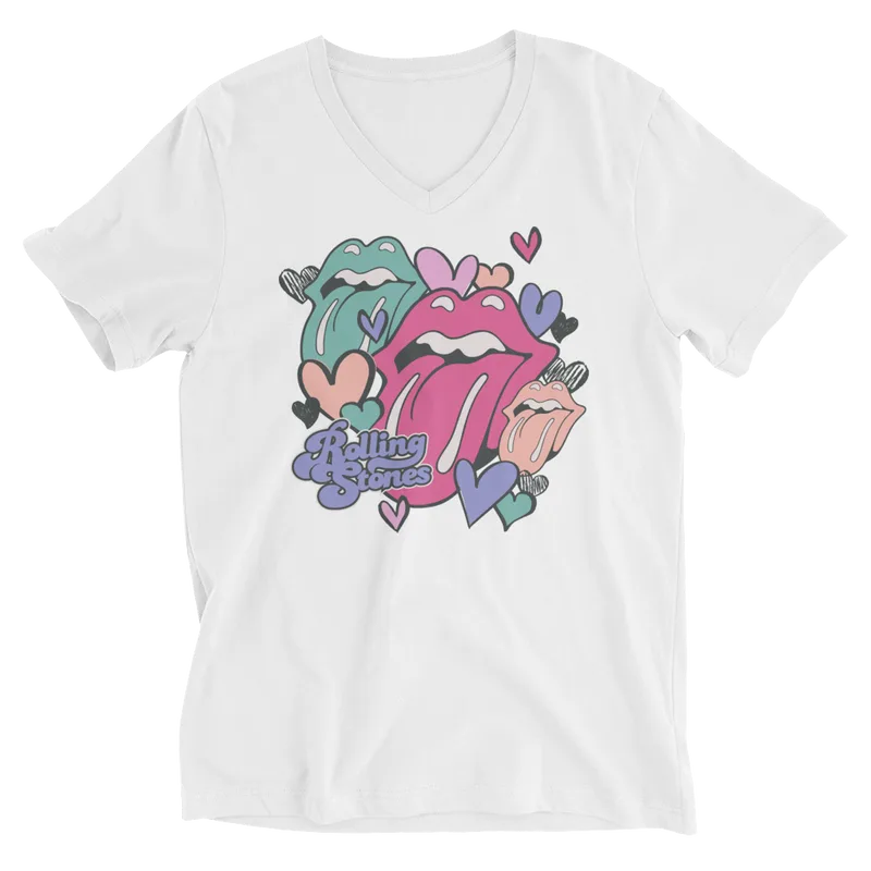 Stones Valentines V Neck T Shirt