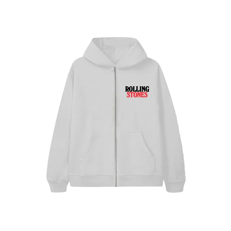 Rolling Stones Licks Ash Grey Zip Hoodie