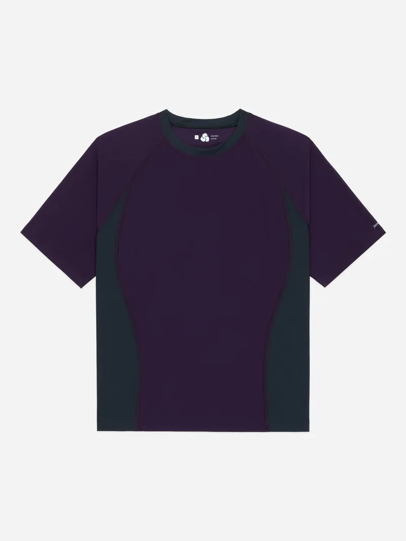 Mesh Training Tee Purple Grey