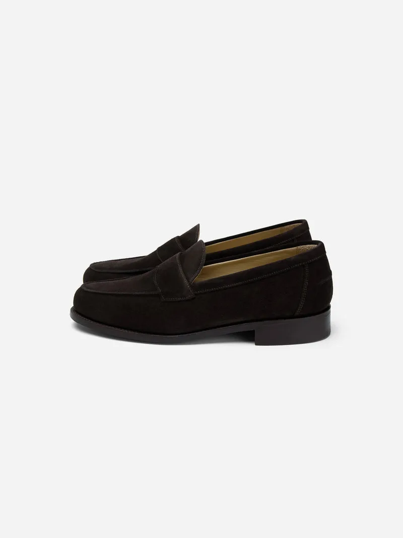 Saddle Loafer Brown Calf Suede