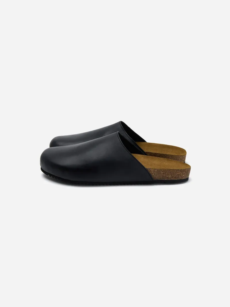 Mule Black Calf Leather