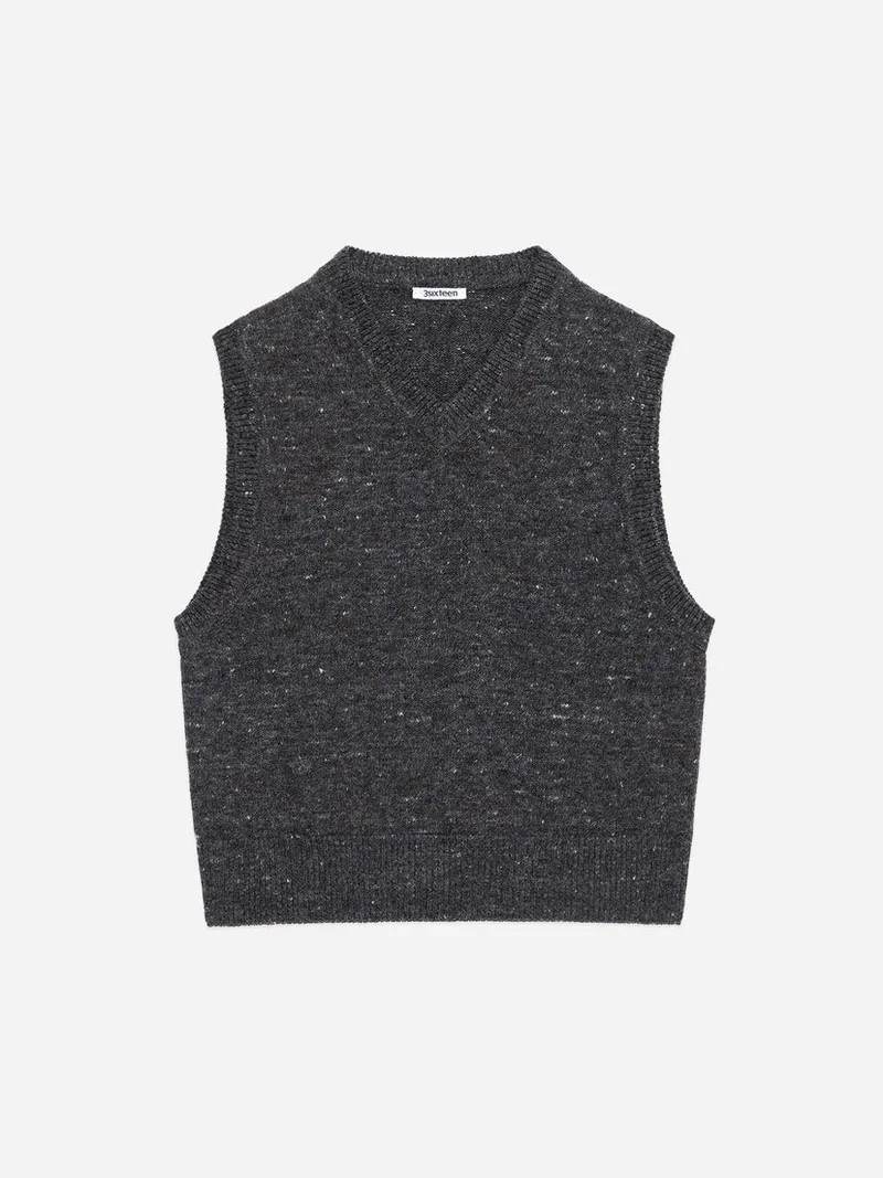 Sweater Vest Pewter Tweed