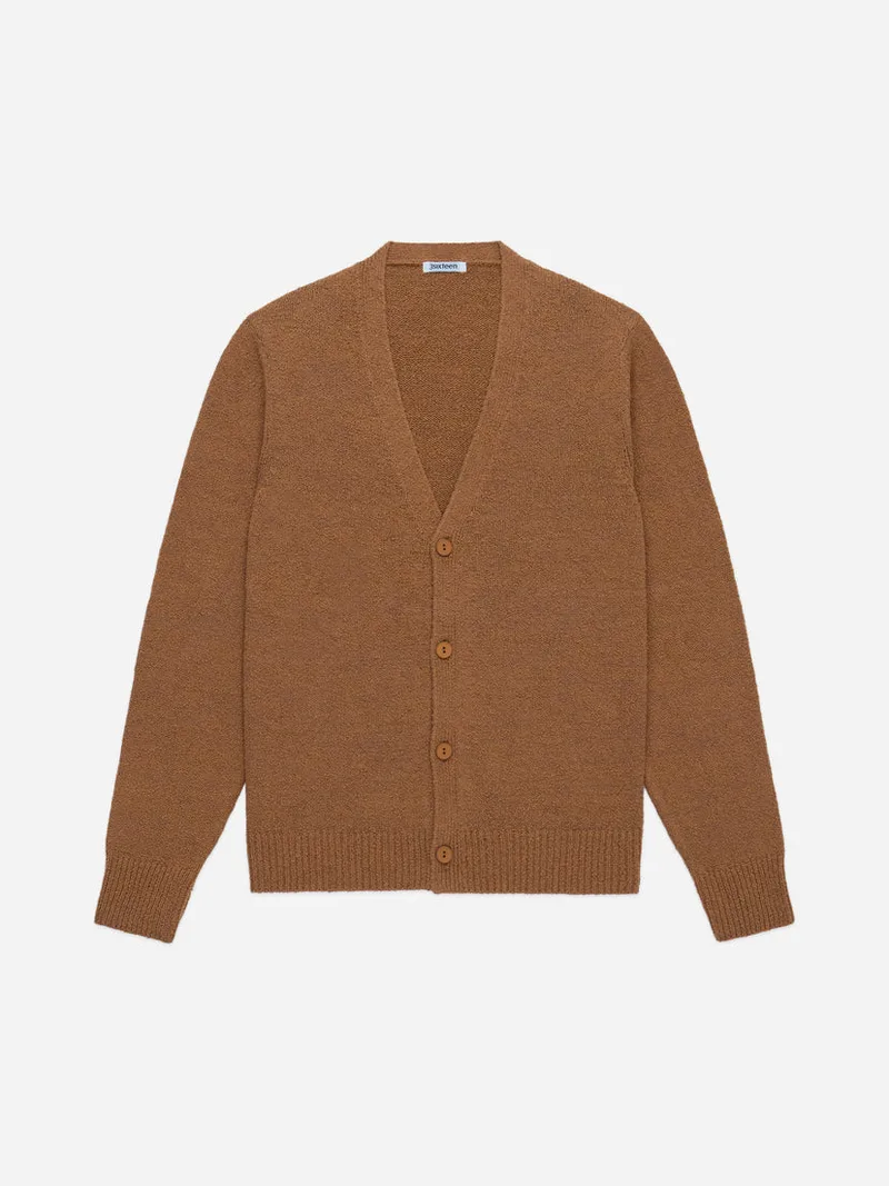 Classic Cardigan Ochre Boucle