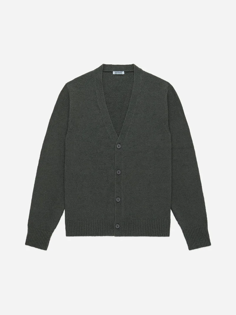 Classic Cardigan Olive Boucle