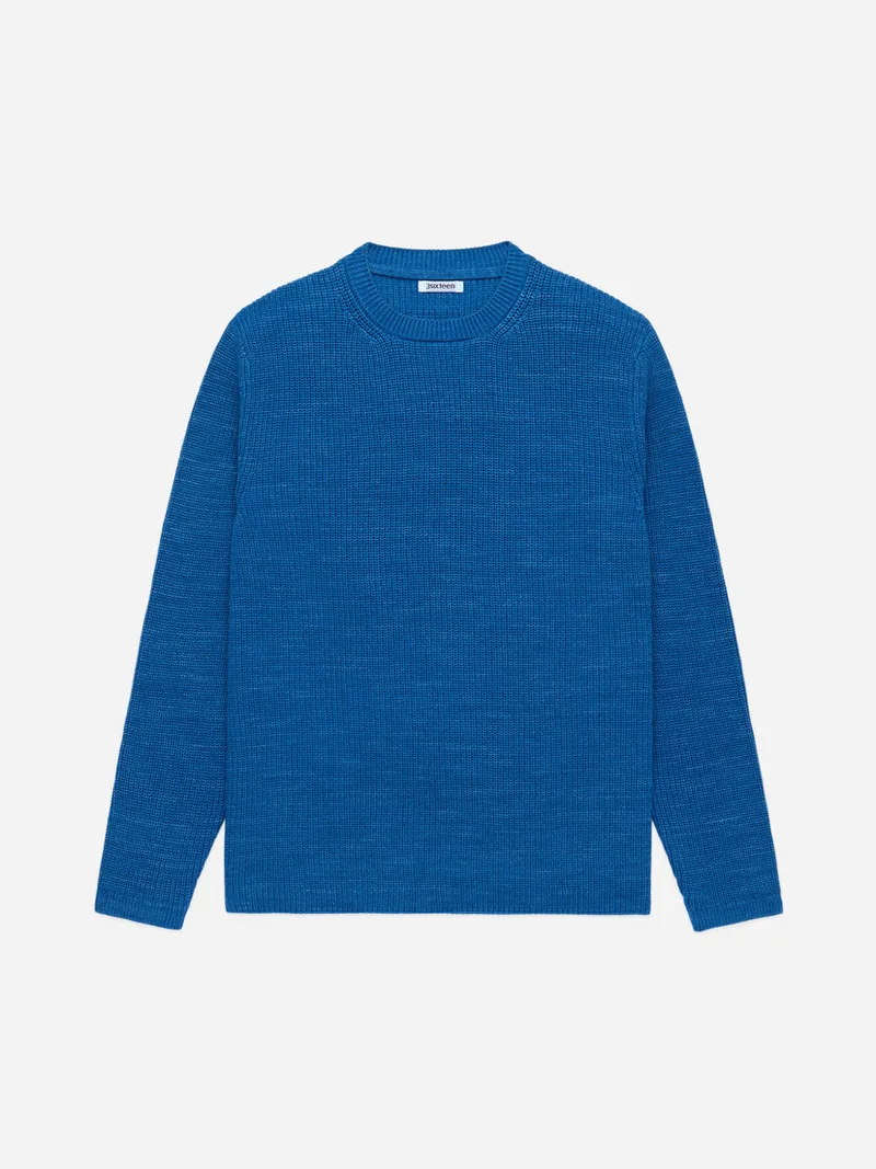 Long Sleeve Knit T Shirt Vintage Blue